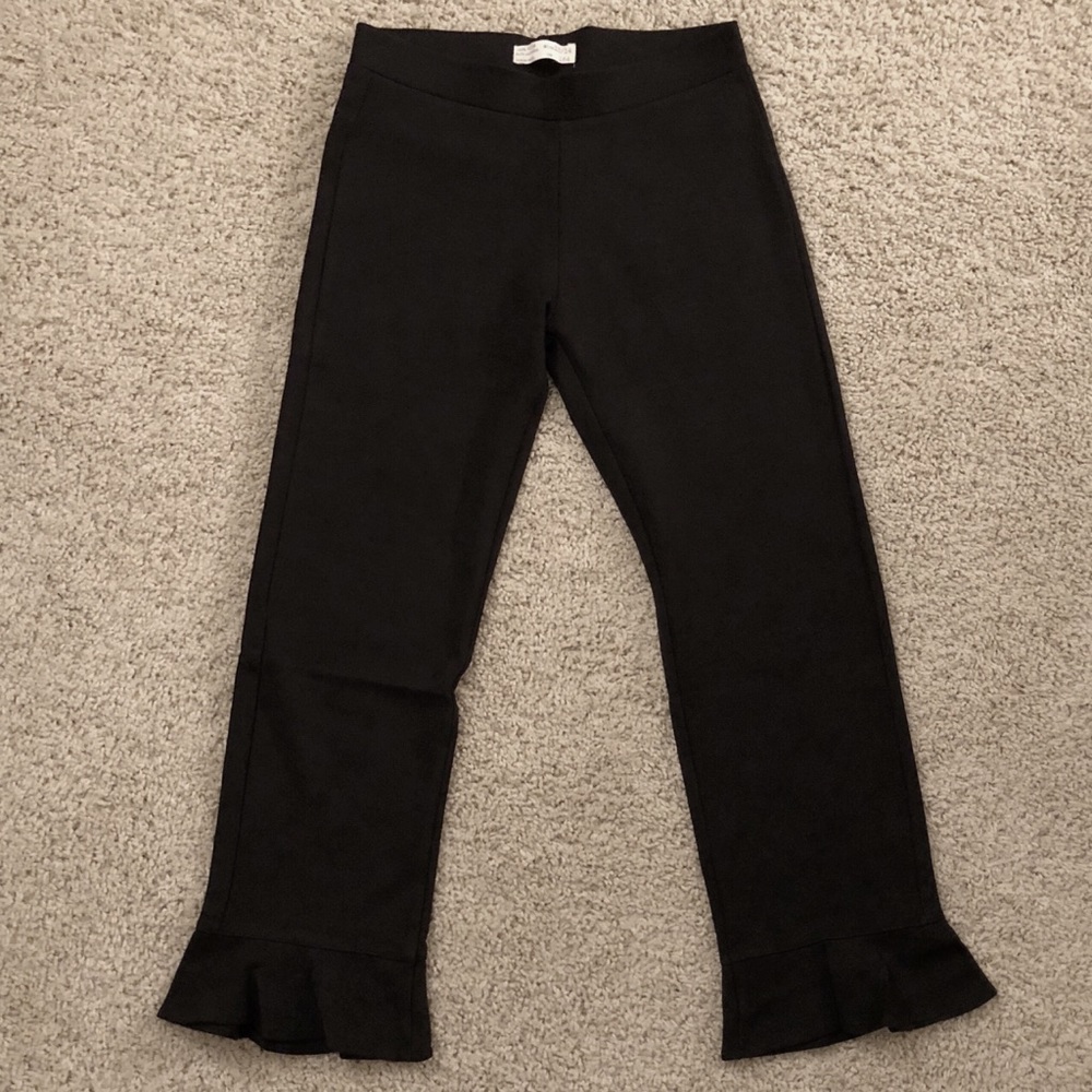 Ruffle hem stretchy pants
